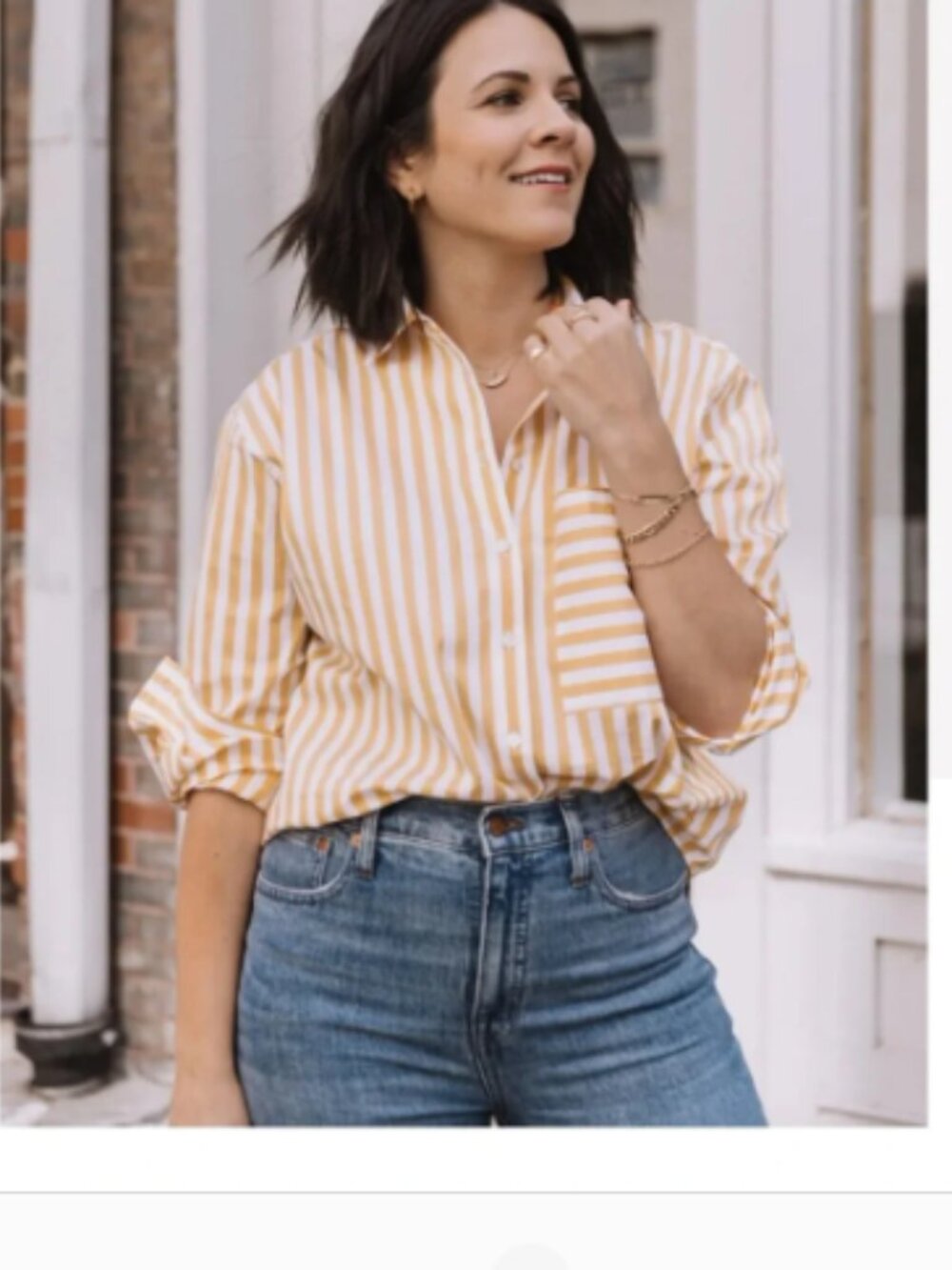AYR The Deep End Shirt Striped Yellow Oversized Poplin  Sz XS